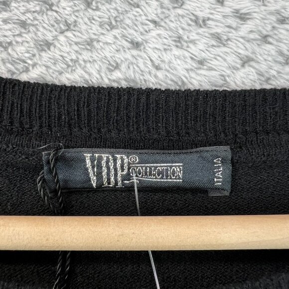 VDP Via Delle Perle Wool Dress Embellished Zwarov Elements Quiet Luxury Sz 44 - Picture 4 of 16